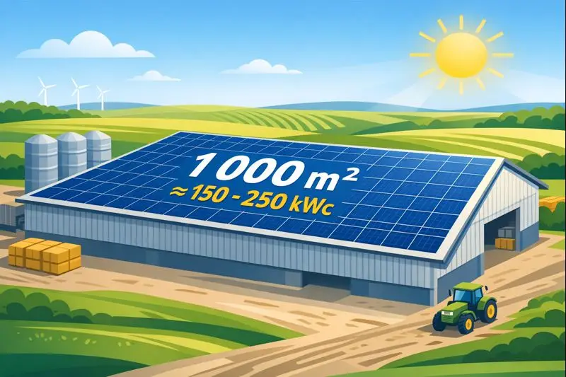 Combien rapporte 1 000 m² de panneaux solaires en 2026 ?