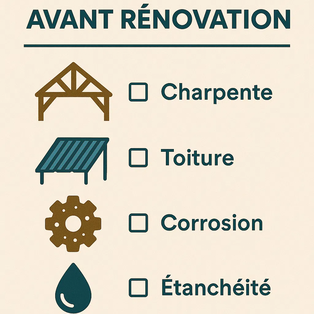 Tchek-liste : rénovation hangar agricole